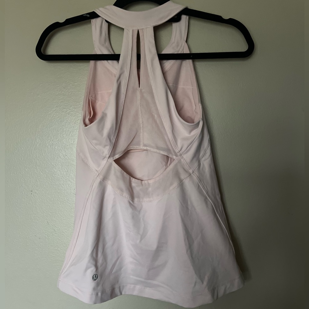 Lululemon Athletica Light Pink Tank Top with Built in Bra - Picture 2 of 3